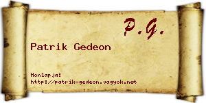 Patrik Gedeon névjegykártya
